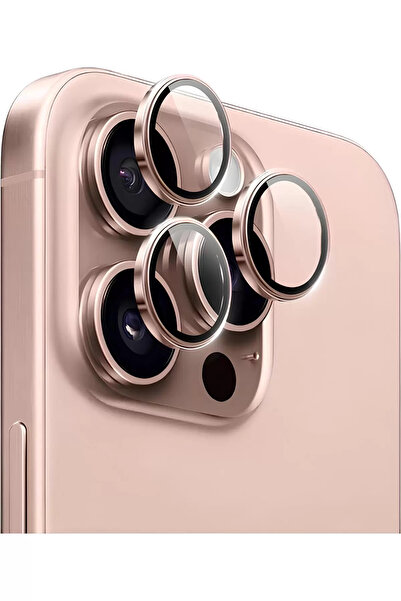 Velvoria آيفون 16 برو ماكس - واقي عدسة الكاميرا المعدني باللون الأصفر الصحراوي