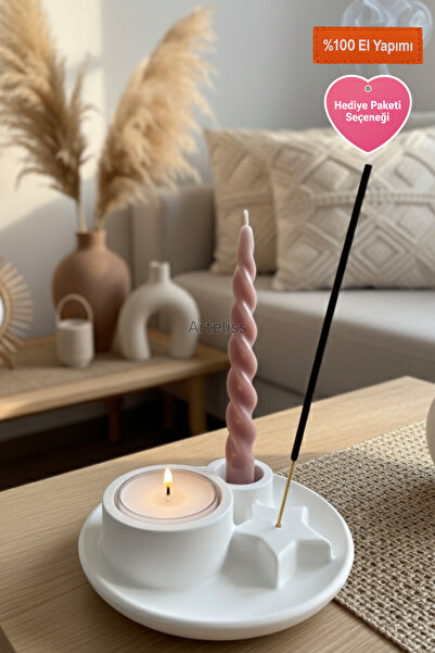 Arteliss Dekoratif Tütsülük Şamdan ve Mum Standı | Çok Fonksiyonlu İskandinav...