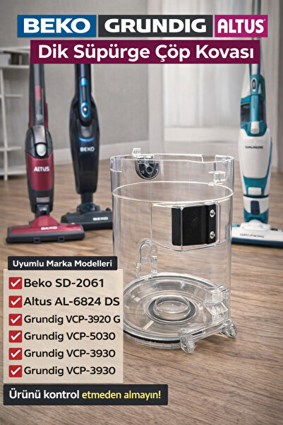 ÖZ BEYAZ EŞYA Grundig VCP-3930 ŞARJLI DİK SÜPÜRGE ÇÖP KOVASI