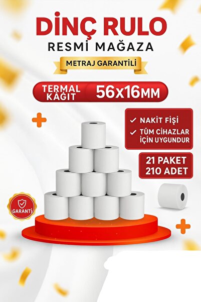 Mopak 56 mm x 16 mt Termal Pos Yazarkasa Kağıdı 1 Koli 210 Rulo
