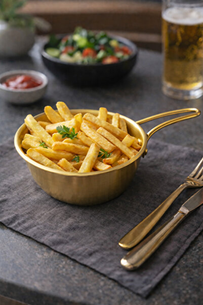 MİMOZA PARK 2 Pieces Gold 304 Stainless Steel Mini Pan with Handle Sauce Pan ...