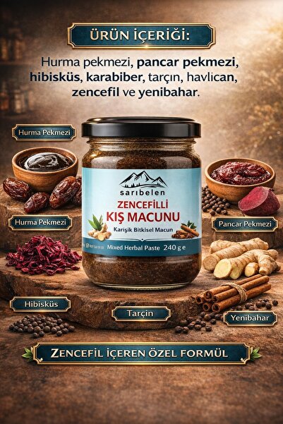 sarıbelen Zencefilli Kış Macunu 240 g – Bitkisel Karışımlı Geleneksel Macun