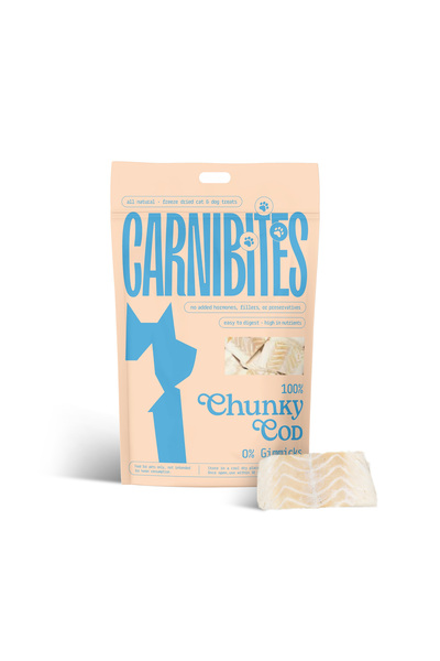 Carnibites Freeze-Dried Chunky COD – 100% Natural Single-Ingredient Treat for...