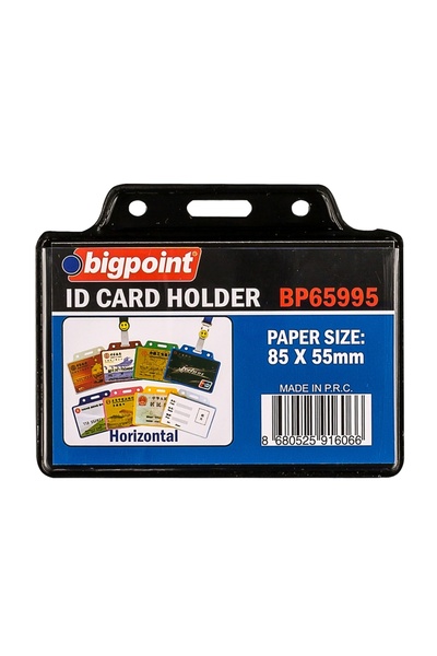 Bigpoint حقيبة بطاقات أفقية سوداء 85x55 ملم × 10 قطع