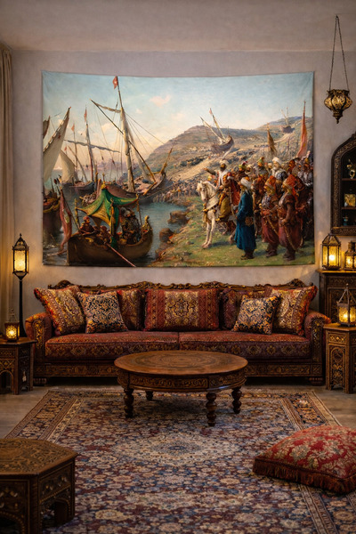 Vendini Fatih'in İstanbul Kuşatması Eseri Duvar Halısı Duvar Örtüsü Wall Tape...