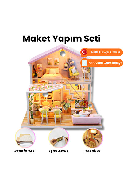 Genel Markalar Kendin Yap Minyatür Villa| Minyatür Maket Ev | Dıy Hobi Seti V...