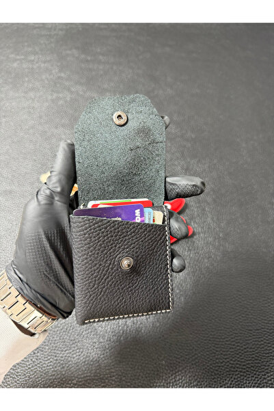 NZCLUB Hakiki Vegan Deri Siyah Şık Kaliteli Kartlık Cüzdan