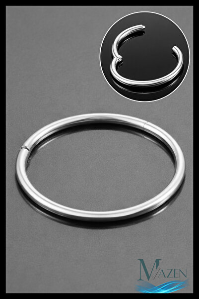 MAZEN Klipsli 1 MM İnce Barlı, Cerrahi Çelik, Kararmaz, Antialerjik Halka Pie...