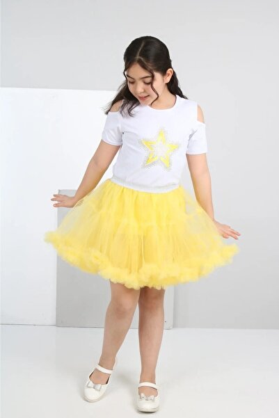 Nacar Kız Çocuk Tütü Etek Ve Badi Takım 23 Nisan Kıyafeti