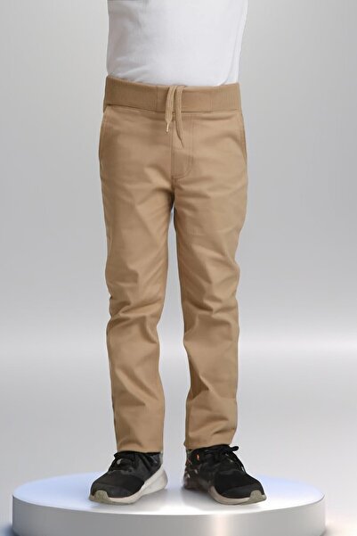 DEROSHkids Dečaci i devojčice, elastične rebraste školske pantalone od platna...