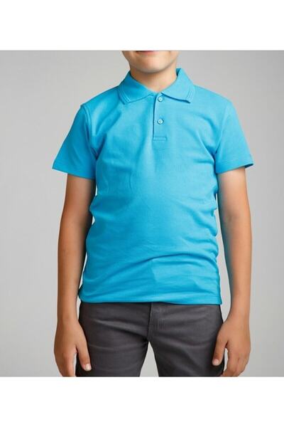 Nacar Unısex Çocuk Polo Yaka Kısa Kol Lila Okul T-shırt