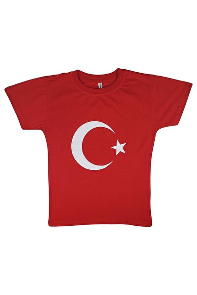 Vaberta Moon Star Printed Παιδικό T-Shirt Unisex Μπλουζάκι με Τουρκική Σημαία...