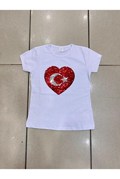 Nacar Kız Çocuk Gösteri Kıyafeti Tshirt Motifli