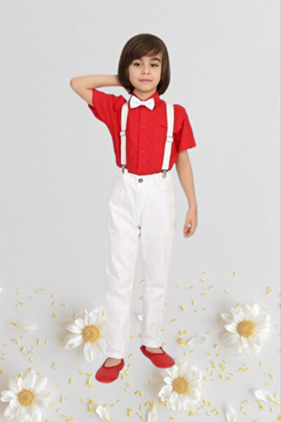 Nacar Erkek Çocuk 23 Nisan Kıyafeti Kostüm Pantolon Kısa Kol Gömlek Papyon Kı...