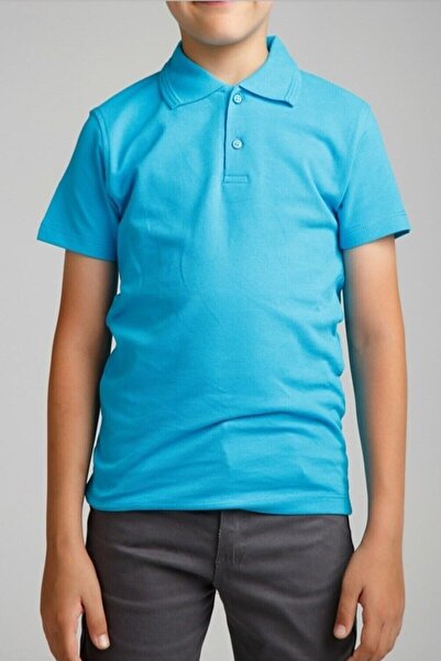 Nacar Kısa Kol Çocuk Düz Renk Okul Lakos Tişört