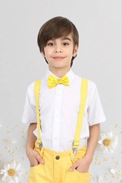 Nacar Erkek Çocuk 23 Nisan Kısa Kol Beyaz Gömlek Keten Gösteri Kutlama 024