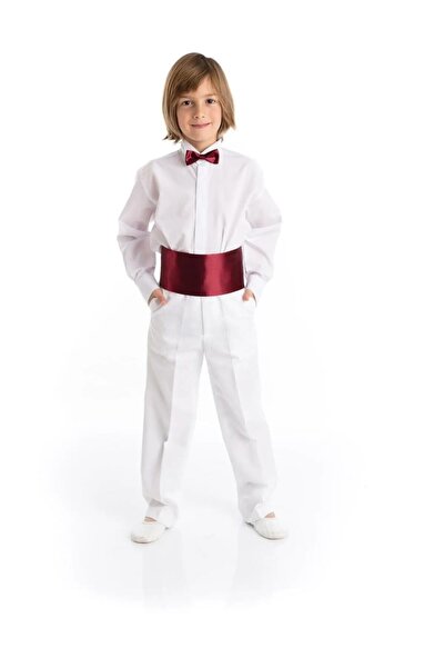 Nacar Erkek Çocuk Gösteri Takımı Gömlek Pantolon Bel Kuşağı Papyon