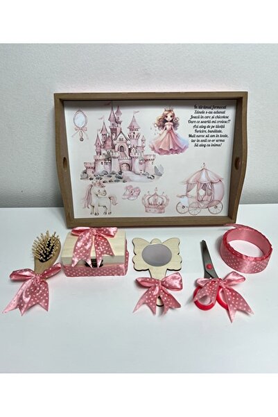 Botez Set tavita pentru taiere mot/turta – printesa -pudra, 6 piese