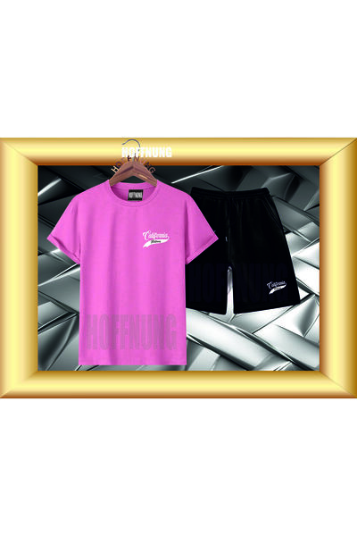 HOFFNUNG Unisex Casual Short Sleeve Set with Califormia Hoffning Print Outdoo...