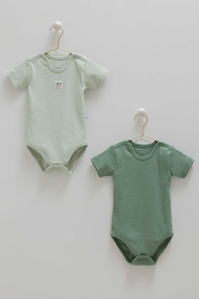 Caramell Basic Kaşkorse Half Sleeve Double Ribbed Body Green