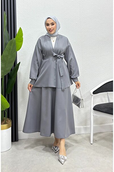 Bluezade Puf Etekli İkili Takım Tesettür