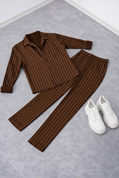 Gameyal Men's Striped Crepe Fabric Shirt and Trousers Set – Modern Summer Sty...