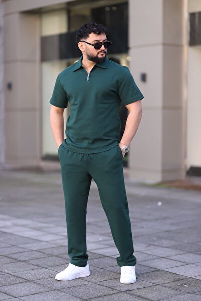 cto your style Men's Polo Collar (T-Shirt + Pants) Casual Fit Top and Bottom Set