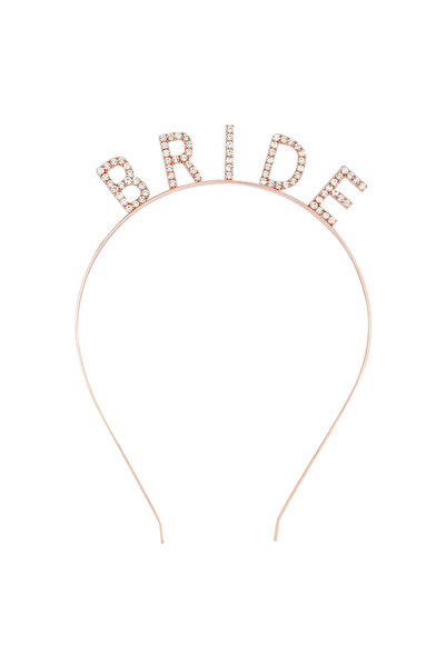 Skygo تاج العروس من حجر الكريستال باللون الذهبي الوردي مقاس 16 × 10 سم