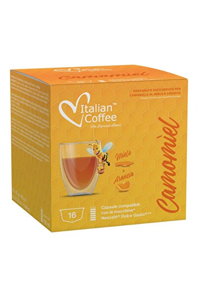 Italian Coffee Ceai de Mușețel cu Miere, 16 capsule compatibile cu Nescafe Do...