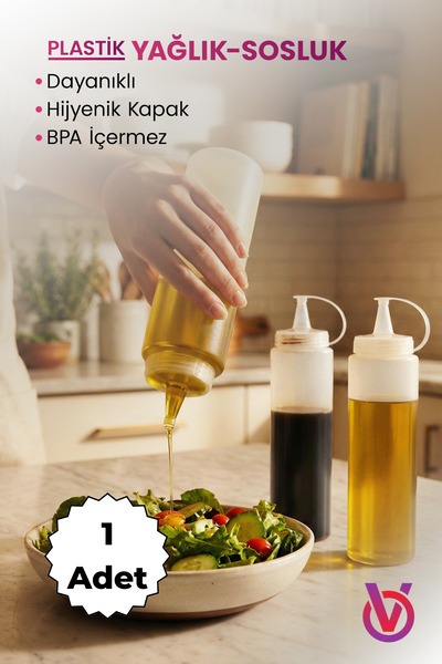 Viritias Plastik Yağlık Sosluk Şişesi 700 Ml Tekli, Şeffaf Yağdanlık,Sosluk K...