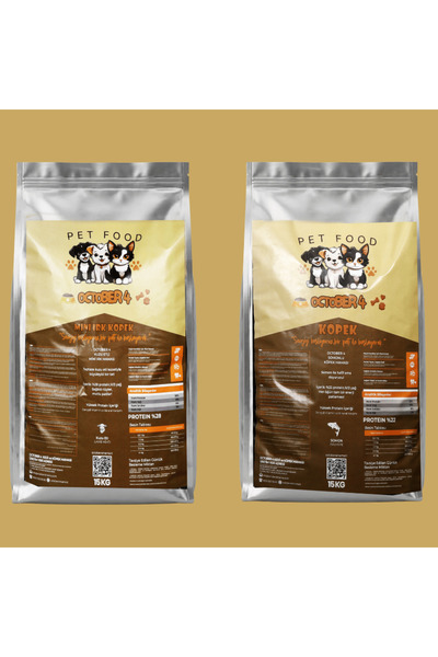 october4 October 4 Aktif Köpek Protein Çeşit Paketi 30 KG – Somonlu + Mini Ir...