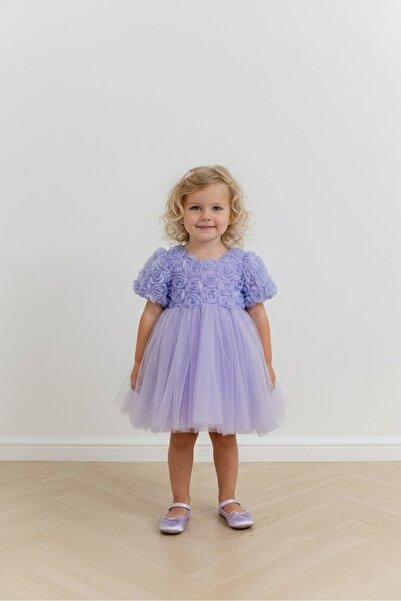 FURYATEX Girls Floral Tulle Princess Dress – Birthday Special Occasion Party ...