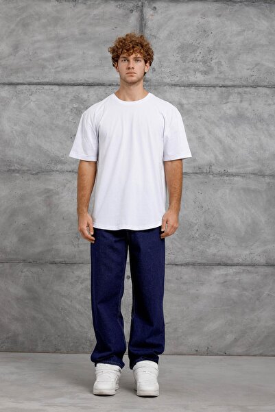 NOMARC Ανδρικό μπλουζάκι με οβάλ κοπής βασικό λευκό χρώμα