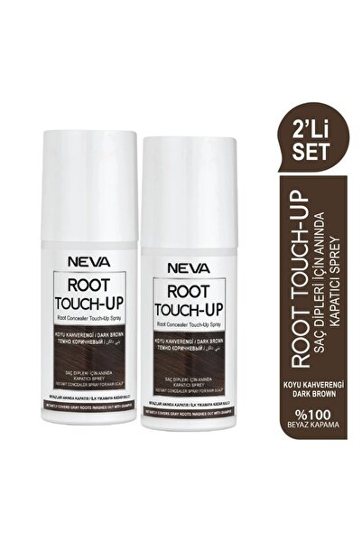 Root Touch-Up 2'li Set Koyu Kahverengi Saç Dipleri Için Anında Kapatıcı Sprey...