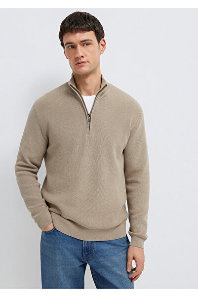 Mavi Half-Zip Brown Sweater Regular Fit / Normal Cut 0710396-70355
