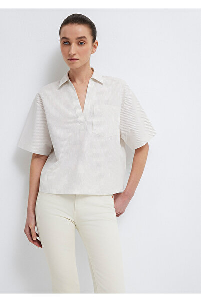 Mavi Short Sleeve Pocketed Ecru Blouse 1211377-82759