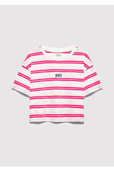 Mavi Тениска с лого в цвят екрю, свободна кройка / релаксирана кройка 7610387...