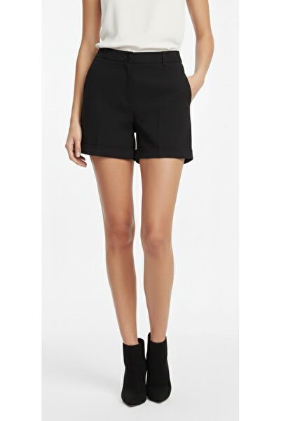 Butik mını klasık Cepli Fermuarlı Düğmeli tarz Duble Paca Şort Urun Boy 40 Cm