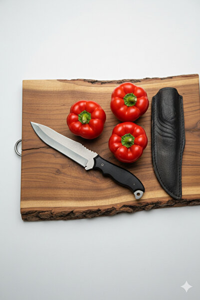 MERTCAN KNİFE Paslanmaz Çelik Tırtıklı Kamp ve Piknik Hazırlık Bıçağı - Ergon...