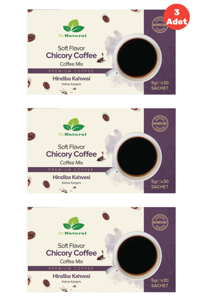 DRNATURAL 3 Adet Hindiba Kahvesi 30x5 Gr. (3 Aylık Kullanım)