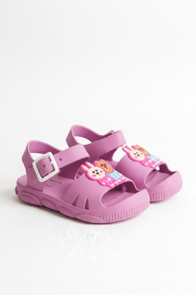 luvee Sevimli Hayvan Figürlü Tokalı Ortopedik Kaydırmaz Taban Çocuk Sandalet ...