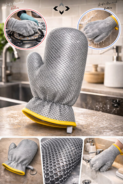 LİGROUND Çizmez Mutfak Banyo Ocak Temizlik Eldiveni 1 Adet Mutfak Bulaşık Tem...