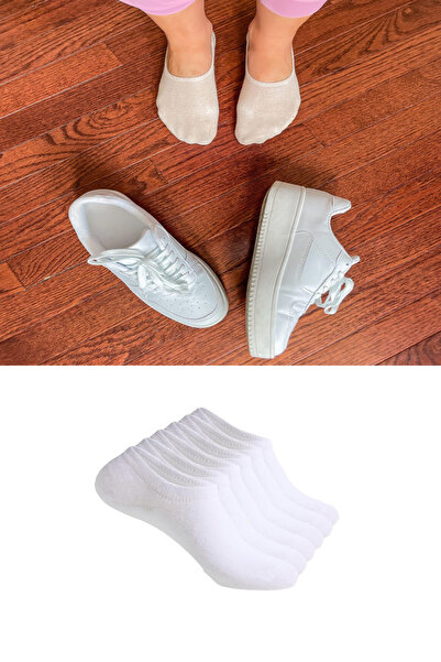 Ozzy Socks 6 Pairs of Soft Textured Women's White Bamboo Invisible Sneaker Sn...