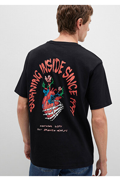 Mavi Back Printed Black T-Shirt Loose Fit / Loose Relaxed Fit 0612931-900