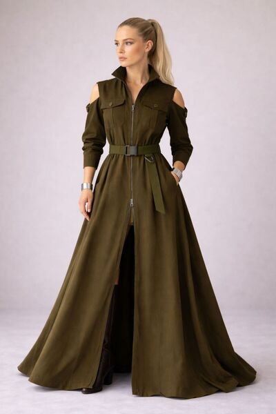 ALYEL NAKER فستان سهرة بتصميم خاص من يونيتي ستايل ماكسي بوي