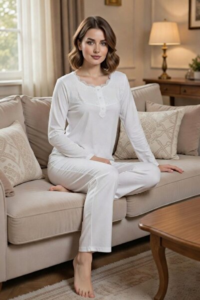 big mama طقم بيجامة دانتيل نسائي مقاس كبير