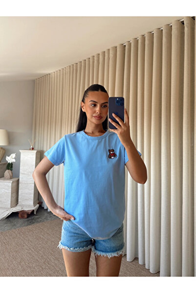 mydukkan.co تيشيرت بتصميم تيدي بير مطرز - أزرق