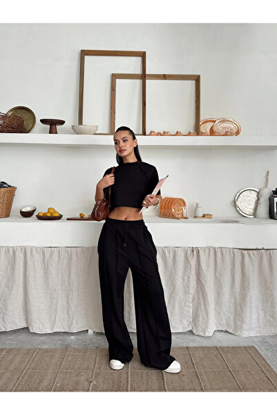 mydukkan.co طقم كروب بتفاصيل خياطة عكسية - أسود