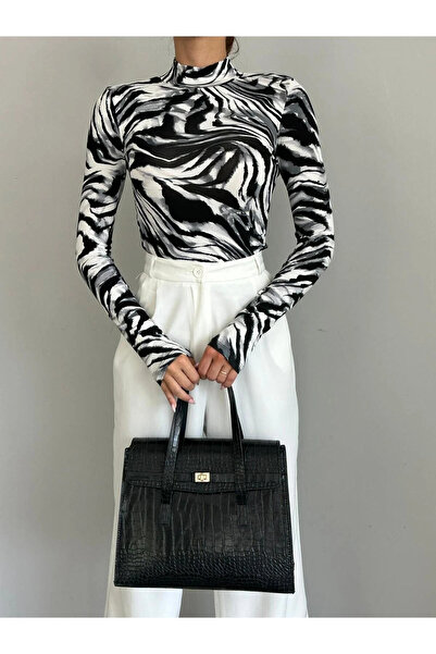 mydukkan.co Patterned Fisherman's Blouse Gray Batik - Gray