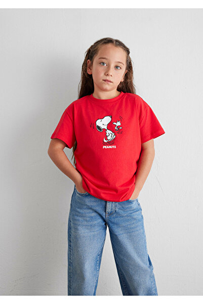 Mavi Peanuts Printed Red T-Shirt Loose Fit / Loose Relaxed Cut 7610320 -70471